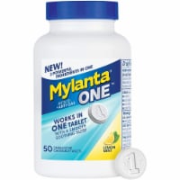 Mylanta One Antacid + Anti-Gas Chewable Tablets Lemon Mint - 50 ct