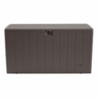 FCMP Outdoor SB120-GRY-S Large 26 Gallon Outdoor Utility Storage Bin  Container, Gray