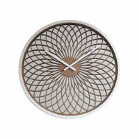 STELLA, Wood Wall Clock with  white wooden 3D Dial Face Pattern over a natural background