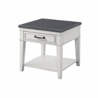 Martin Svensson Home Del Mar 1 Drawer End Table White and Grey