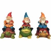 Alpine Corp KGD102ABB Assorted Styles Gnomes Riding Animals Statuary 6 in. One Assorted