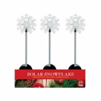 Alpine QLP232BB-12 Solar Snowflake Flashing Garden Stakes - pack of 12