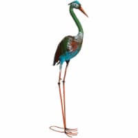 Alpine 40 In. H. Rustic Metal Standing Crane Lawn Statue HEH208