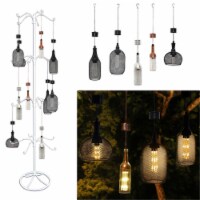Alpine 8015847 13 in. Glass Hanging LED Bulb Outdoor Solar Decor, Assorted Color - Case of 15