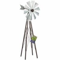 Alpine 24 In. H. Rustic Bronze & Silver Iron Mini Windmill JUM368