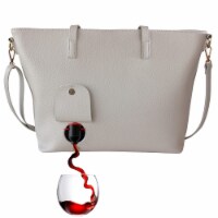 PortoVino Espresso Wine Purse - 100% Italian Leather Bag w/ Hidden Spout & Dispenser Flask