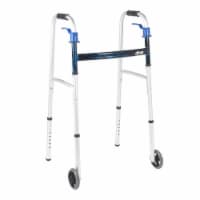 drive Aluminum Flame Blue Folding Walker Adjustable Height up to 350 lbs 32 to 39 H