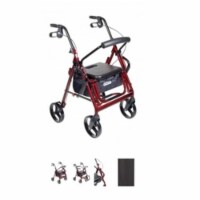 Drive Medical Duet Transport Wheelchair Rollator Walker, Black