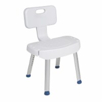Drive Medical Bathroom Safety Shower Chair With Folding Back, White