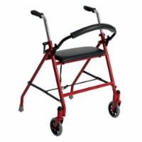 Drive Medical Walker 2 Wheels Aluminum Red