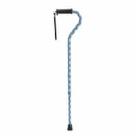 Adjustable Height Offset Handle Cane with Gel Hand Grip, Plaid