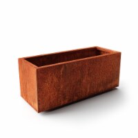 Metallic Series Long Box Large Planter - Corten Steel