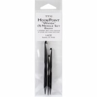 Lacis Double-Ended Ebony Crochet Hooks 3/Pkg-D4/3mm - 3 , F6/4mm - 3.5 , J10/6mm - 4