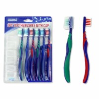 Familymaid 23531 Toothbrush with Cap, Assorted Colors - 6 Piece per Set - Pack of 144