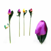 Familymaid 27734 23 in. Tulip Flower - Red No. 415, Purple No. 190 & Yellow No. 417