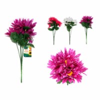 Familymaid 27744 16 in. Daisy 7 Flower Bouquet - Pink No. 5, White No. 6 & Purple No. 7