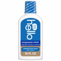 hello Empower Mint Fluoride Free and Alcohol Free Mouthwash Peppermint Pow 16 Fl Oz Bottle Perspective: Main
