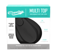 Masontops Multi Top Reusable Flip Cap Lids - Black Perspective: Main