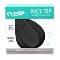 Masontops Multi Top Reusable Flip Cap Wide-Mouth Lid - Black Perspective: Main