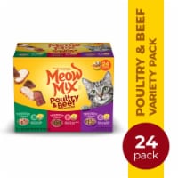 Meow Mix Tenders in Sauce Wet Cat Food Variety Pack With Poultry & Beef Favorites Perspective: Main