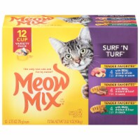 Meow Mix® Surf 'N Turf Variety Pack Cat Food Cups 2.75 Ounce - 12 Count Perspective: Main