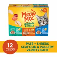 Meow Mix Seafood & Poultry Pate Toppers Wet Cat Food Variety Pack 12 Count