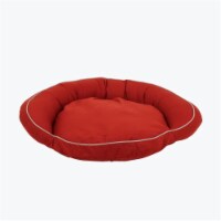 Carolina Pet 019460 Classic Canvas Poly Fill Bolster Bed with Contrast Cording - Barn Red wit