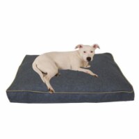Carolina Pet 015670 Solid Faux Gusset Jamison Pet Bed - Blue with Tan Cord, Small