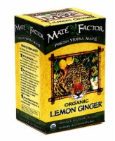 The Mate Factor Organic Yerba Mate Lemon Ginger Energizing Herb Tea Bags
