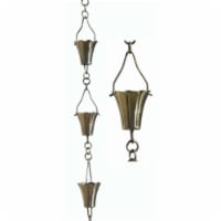 Patina Products 8.5ft. Brushed Stainless Steel Fluted Cup Rain Chain  R266