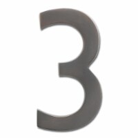 Architectural Mailboxes 3582DC Number 3 Solid Cast Brass 4 inch Floating House Number Dark Ag