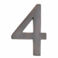 Architectural Mailboxes 3582DC Number 4 Solid Cast Brass 4 inch Floating House Number Dark Ag
