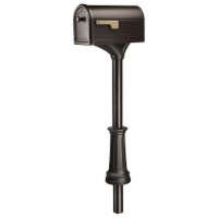 Architectural Mailboxes 7980RZ Roxbury Post Mount Mailbox & Premium Steel Combo - Rubbed Bron