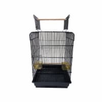 3/4  Bar Spacing Open Top Small Parrot Cage - 18 x18x27 (Top Closed) In Black