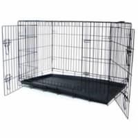 YML Group DSA48 - Small Animal Cage with Double Doors - Black - 48 x 27 x 31 Inches