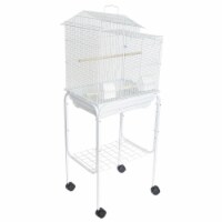 YML 1784 Bar Spacing Barn Top Bird Cage White with Stand