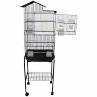 YML 1754 Bar Spacing Villa Top Bird Cage Black With stand