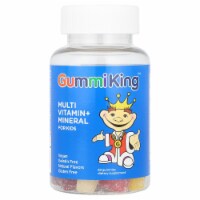 GummiKing Multi-Vitamin + Mineral for Kids Strawberry Orange Lemon Grape Cherry and