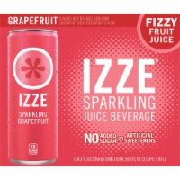 IZZE No Sugar Added Grapefruit Sparkling Juice Beverage Blend Perspective: Main