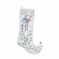 Patience Brewster 28  White and Red Dancer Embroidered Christmas Stocking