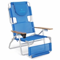 Ostrich 3 N 1 Lightweight Aluminum Frame 5 Position Reclining Beach Chair, Blue