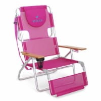 Ostrich 3 N 1 Lightweight Aluminum Frame 5 Position Reclining Beach Chair, Pink