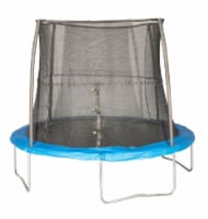JumpKing JK10VC1 10 Foot Round Outdoor Trampoline w/ Safety Net Enclosure, Blue