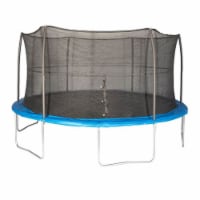 JumpKing JK15VC2 15 Foot Outdoor Trampoline & Safety Net Enclosure Kit, Blue