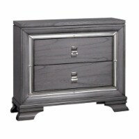 Furniture of America Hariston Solid Wood 2-Drawer Nightstand in Light Gray