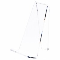 Plymor Clear Acrylic Book Easel with 1.25 Flat Ledge, 2.375 W x 3.25 D x 4 H (12 Pack) Perspective: Main