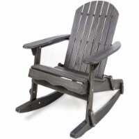 Noble House Malibu Acacia Wood Adirondack Rocking Chair in Dark Grey