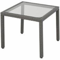 Noble House San Pico 34  Square Glass Top Patio Dining Table in Gray