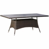 Noble House Corsica 69  Wicker Patio Dining Table in Brown