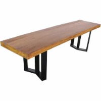 Noble House Verona 66  Concrete Top Patio Dining Bench in Textured Brown